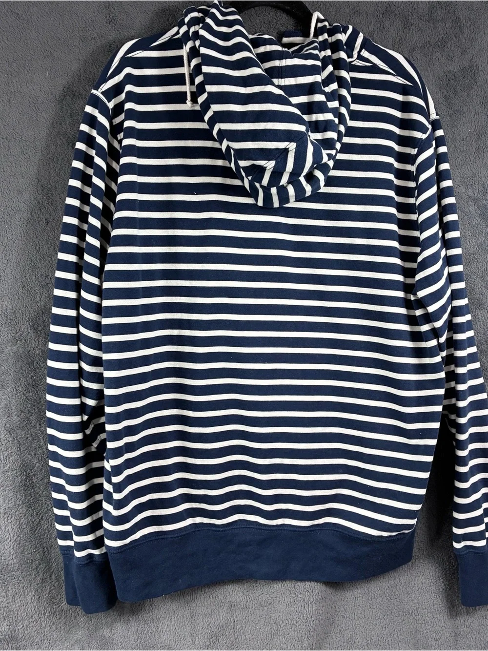 J.Crew Vintage Fleece Striped Hoodie Men’s XL Navy White Nautical Pullover